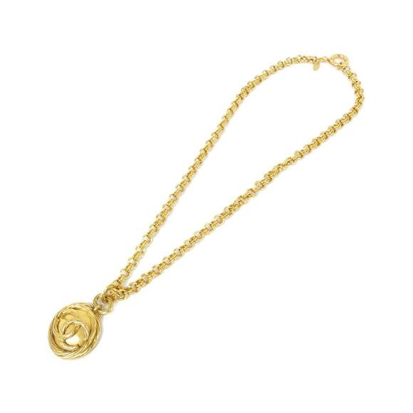 CHANEL Gold-Tone CC Logo Pendant Necklace - Picture 2 of 5